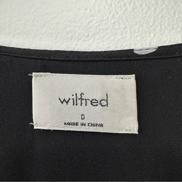 Aritzia Wilfred Button-Front Dress Black & White Polka Dot Sz 0 - Picture 9 of 16